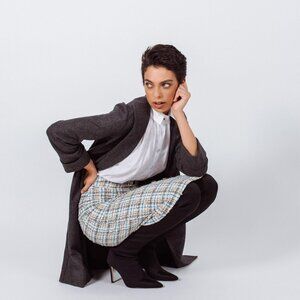 Worsted Flannel Long Trench Coat – Women’s Chic Outerwear